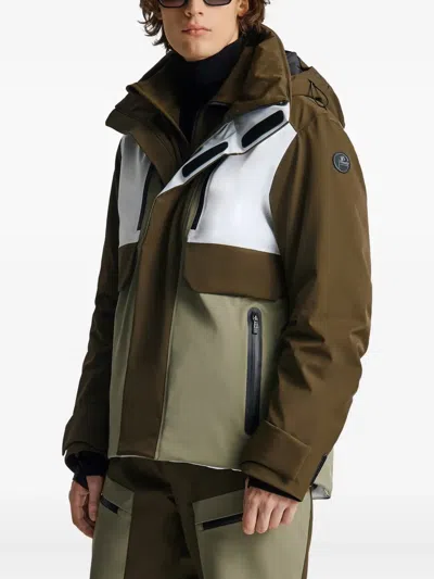 Fusalp Three-tone Panelled Ski Jacket In Brown