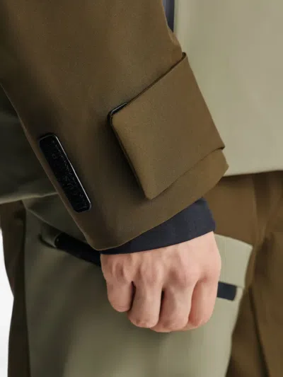 Fusalp Three-tone Panelled Ski Jacket In Brown