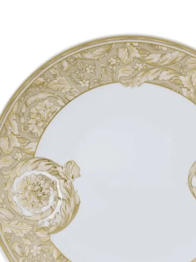 Versace Home Barocco Floral Dinner Plate (28cm X 28cm) In Neutral