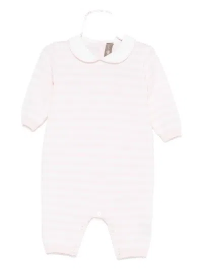 Little Bear Striped Romper In Pink