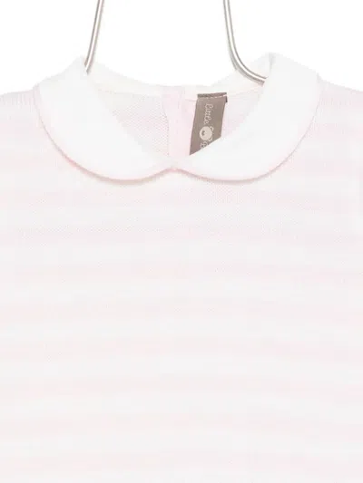 Little Bear Striped Romper In Pink