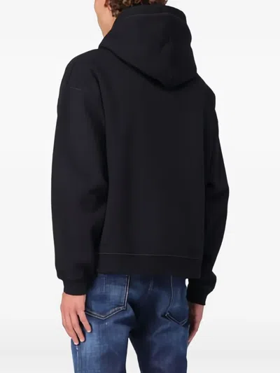 Dsquared2 Casual Hoodie Featuring Drawstring Detail In Black