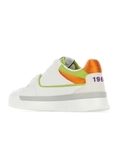 Dsquared2 Multicolor Leather And Polyester New Jersey Sneakers In White