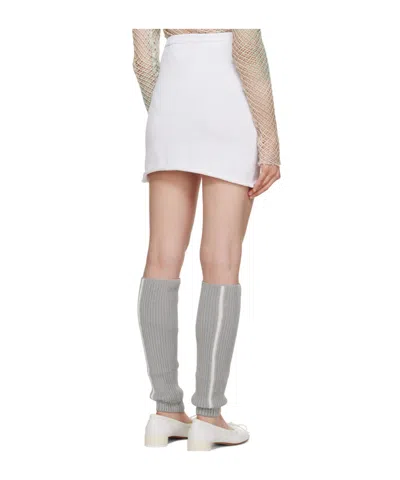 Open Yy Slit Mini Skirt In White