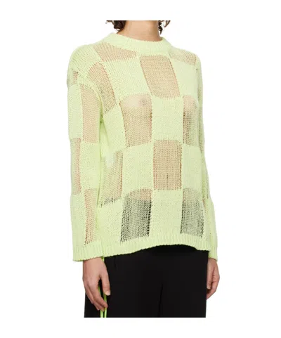 Open Yy Plaid Sweater In Green