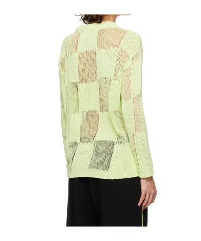 Open Yy Plaid Sweater In Green