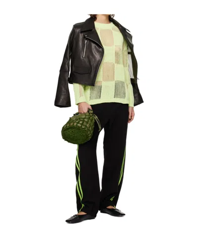 Open Yy Plaid Sweater In Green