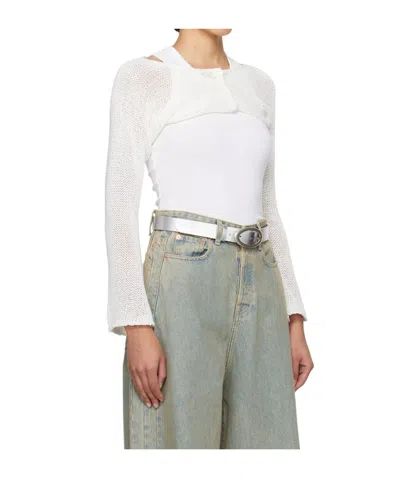 Open Yy Bolero Cardigan In White