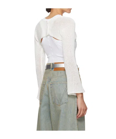 Open Yy Bolero Cardigan In White