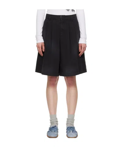 Open Yy Washed Bermuda Shorts In Black
