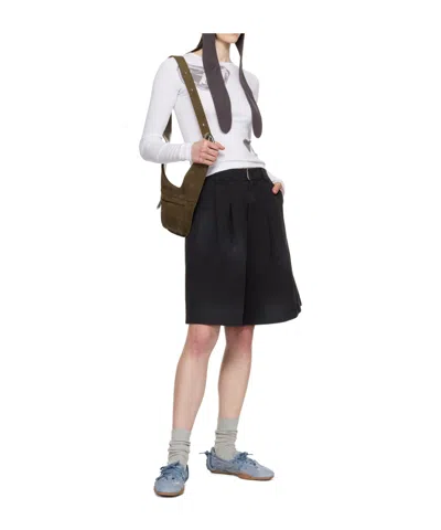 Open Yy Washed Bermuda Shorts In Black