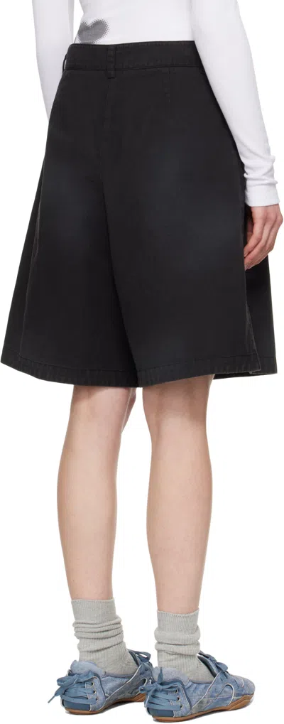 Open Yy Washed Bermuda Shorts In Black
