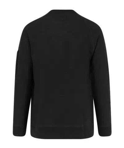 C.p. Company Cp Company Sweatshirts Crew Neck In Diagonal Raised Fleece In Black