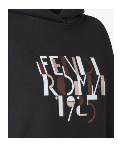 Fendi Women Oversize Cotton Sweatshirt In Black