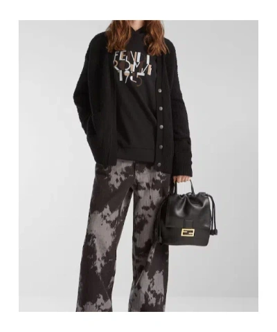Fendi Women Oversize Cotton Sweatshirt In Black