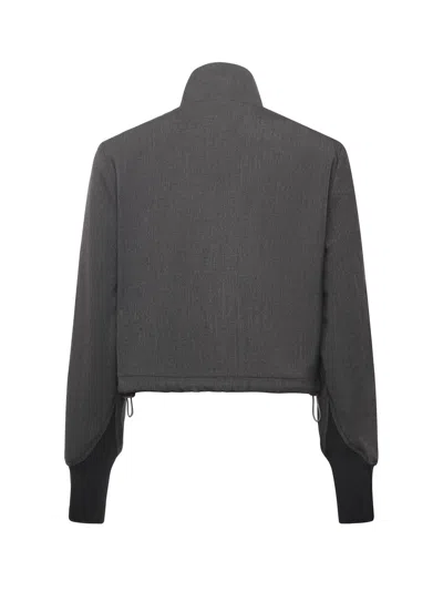 Pinko Cropped Jacket With Drawstring In Gray