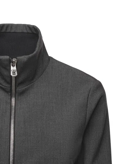 Pinko Cropped Jacket With Drawstring In Gray