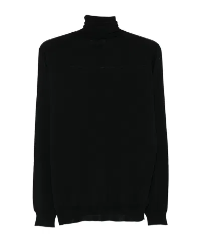 Lardini Turtleneck Wool Sweater In Black