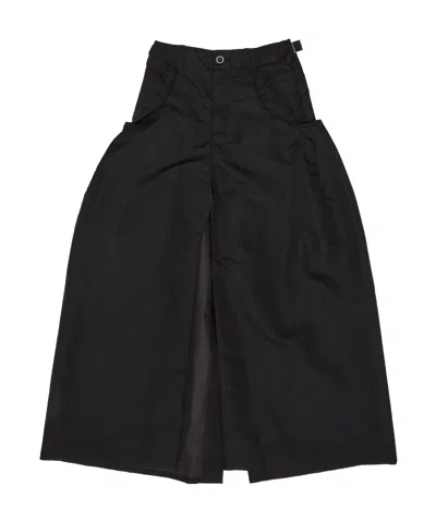 Sacai Buckle-detail Wide-leg Trousers In Black