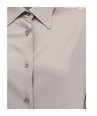 Tom Ford Satin Relaxed Fit Shirt In Gray