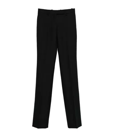 Tom Ford Sharp Herringbone Tailored Straight Leg Trousers In Black