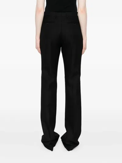 Tom Ford Sharp Herringbone Tailored Straight Leg Trousers In Black