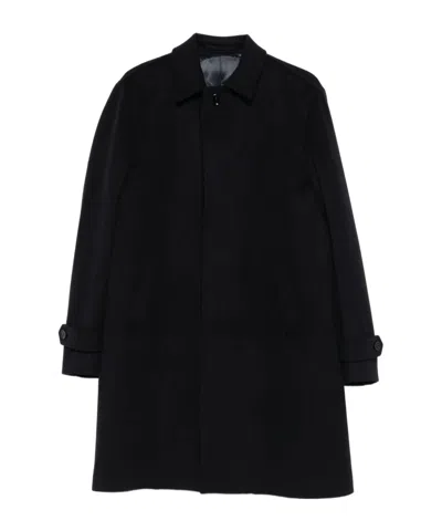 Lardini Cashmere Outerwear Coat With Classic Collar In Black