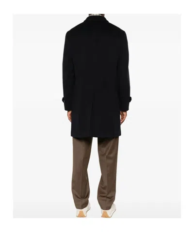 Lardini Cashmere Outerwear Coat With Classic Collar In Black