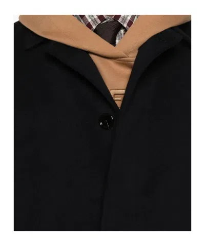 Lardini Cashmere Outerwear Coat With Classic Collar In Black