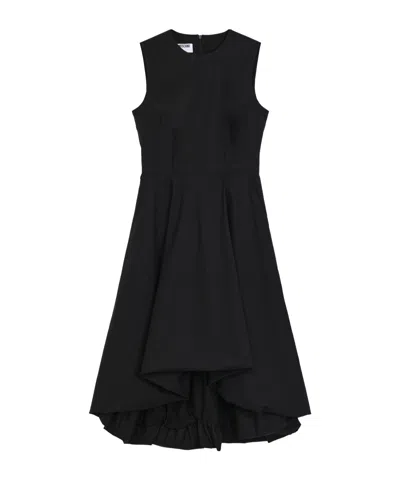 Moschino Contoured Black Dress With Cotton-elastane Blend In Black
