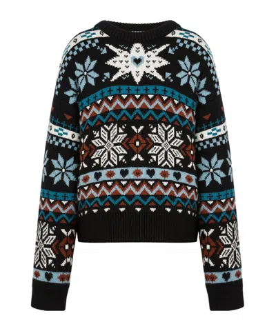 Moschino Fitted White Long-sleeved Sweater With Minimalist Logo Detail In Black