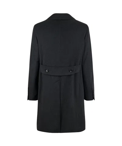 Tagliatore Men Black Double Breasted Buttoned Coat, Xxl Luxury Trench Coats For Men Darveys In Black