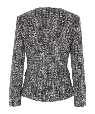 Tagliatore Single-breasted Tweed Jacket In Gray