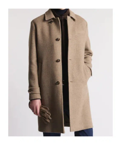 Fay Wool Coat With Hook And Multiple Pockets In Brown