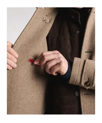 Fay Wool Coat With Hook And Multiple Pockets In Brown