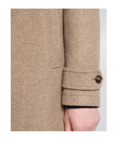 Fay Wool Coat With Hook And Multiple Pockets In Brown