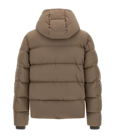 Moorer Cappuccino Nylon Blend Alarick Down Jacket In Brown