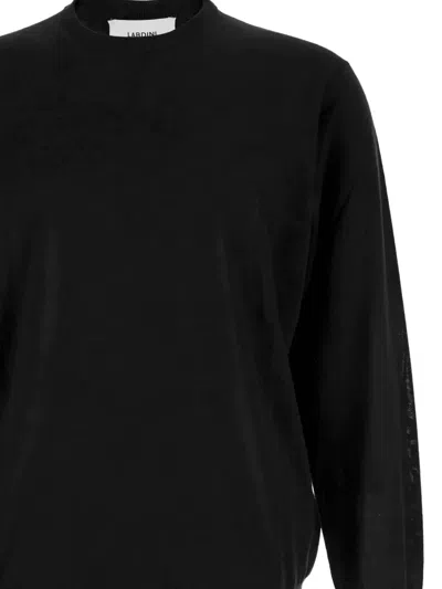 Lardini Classic Virgin Wool Crew Neck Sweater In Black