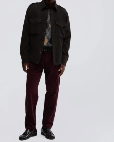 Aspesi Flannel Field Shirt Jacket In Brown