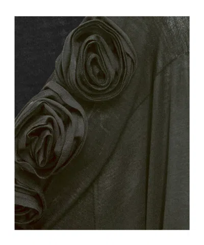 Alberta Ferretti Alberta Ferreti Sweater In Merino Wool With Floral Embroidery In Black