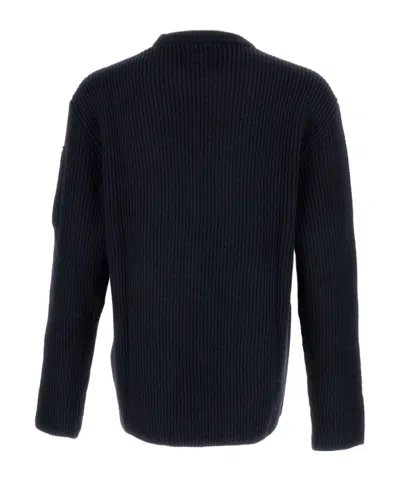 C.p. Company Crew Neck Sweater In Blue