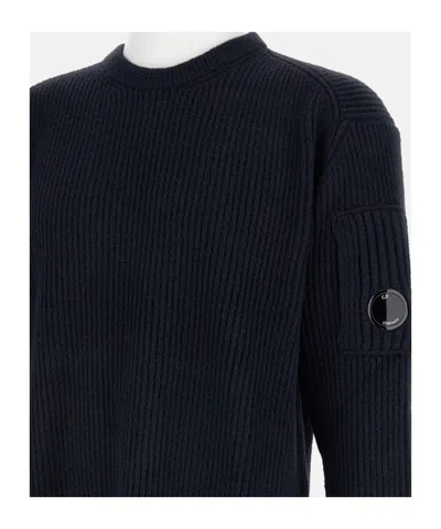 C.p. Company Crew Neck Sweater In Blue