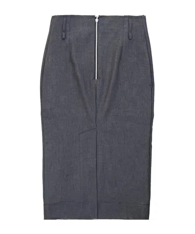 Federico Cina Reversible Midi Skirt With Versatile Design In Gray