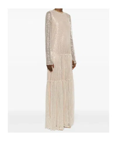 Giambattista Valli Tiered Sequinned Gown In Gold