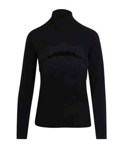 Ermanno Firenze Turtleneck Long-sleeved Sweater In Black