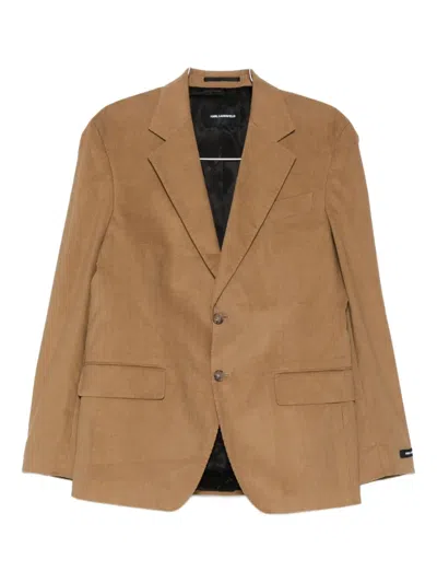 Karl Lagerfeld Corduroy Single-breasted Blazer In Brown