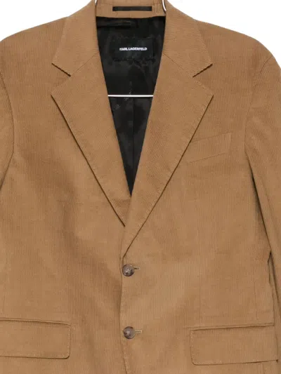 Karl Lagerfeld Corduroy Single-breasted Blazer In Brown