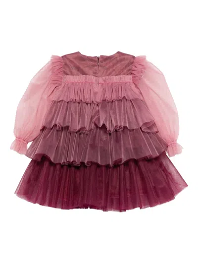 Alapage Ombré-effect Layered Dress In Red