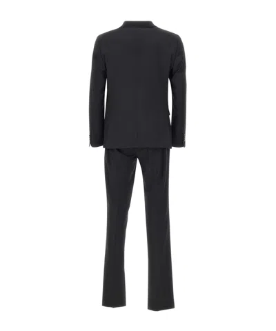 Manuel Ritz Double-breasted Two-piece Suit In Black