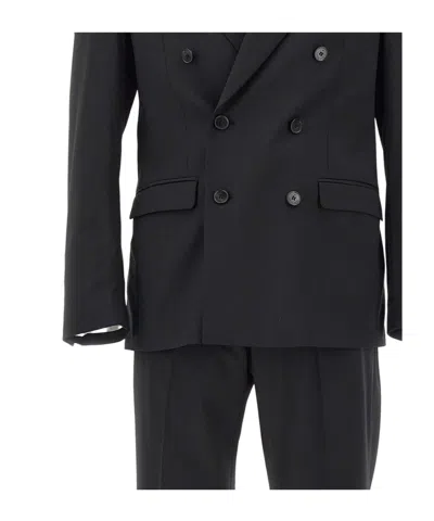 Manuel Ritz Double-breasted Two-piece Suit In Black